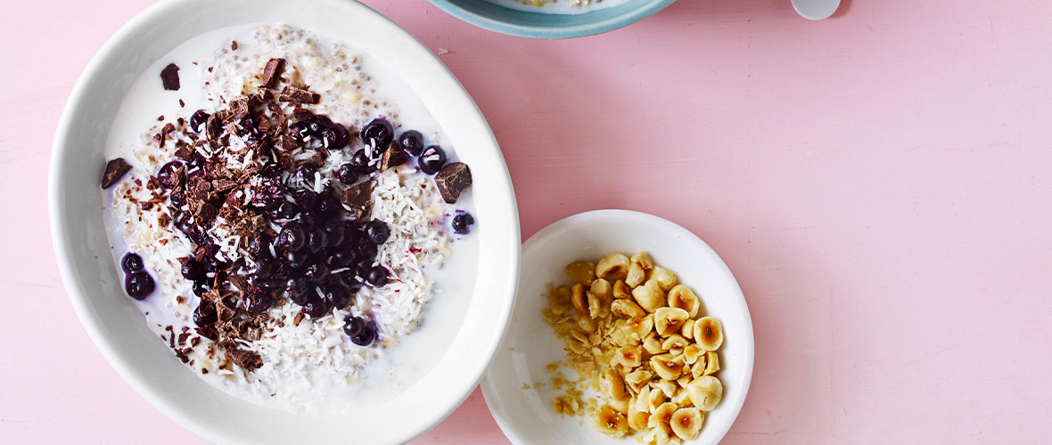 Overnight Oats med banan och chiafrön
